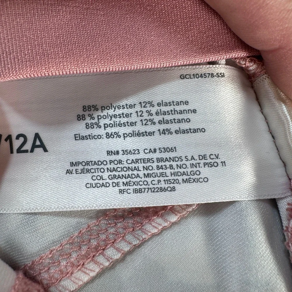 OshKosh Bgosh Girls Pink Floral Athletic‎ Leggings Size 12 Activewear Pants